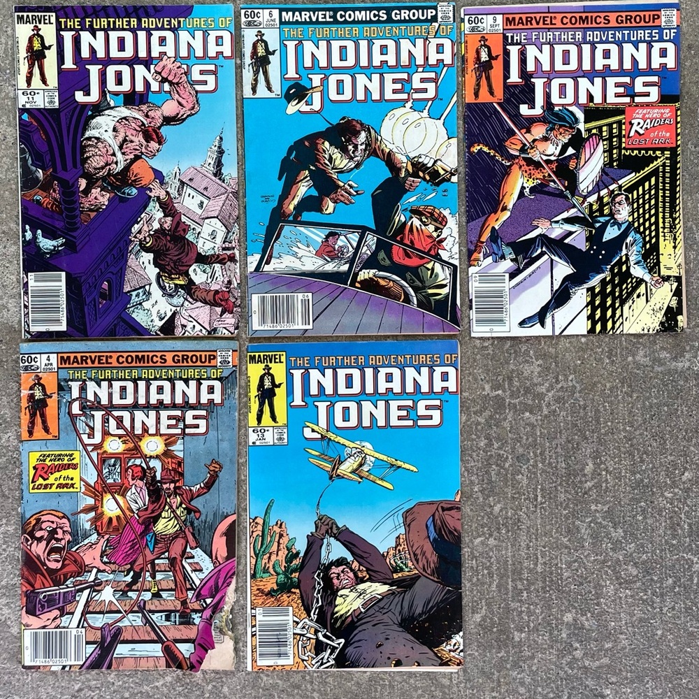 1983 MARVEL THE FURTHER ADVENTURES OF INDIANA JONES! #s 4,6,9,11,13! Bundle deal